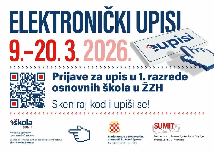 Elektronički upisi u prvi razred osnovne škole